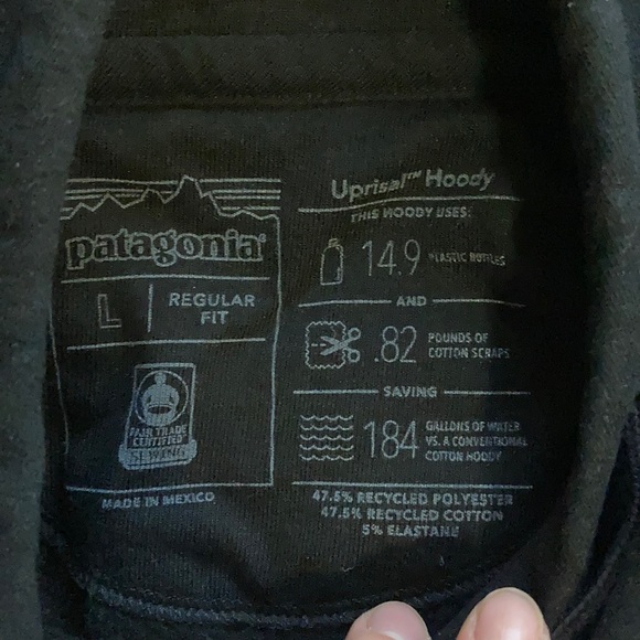 Patagonia Hoodie - Black P-6 Logo Uprisal Hoodie - Picture 5 of 6